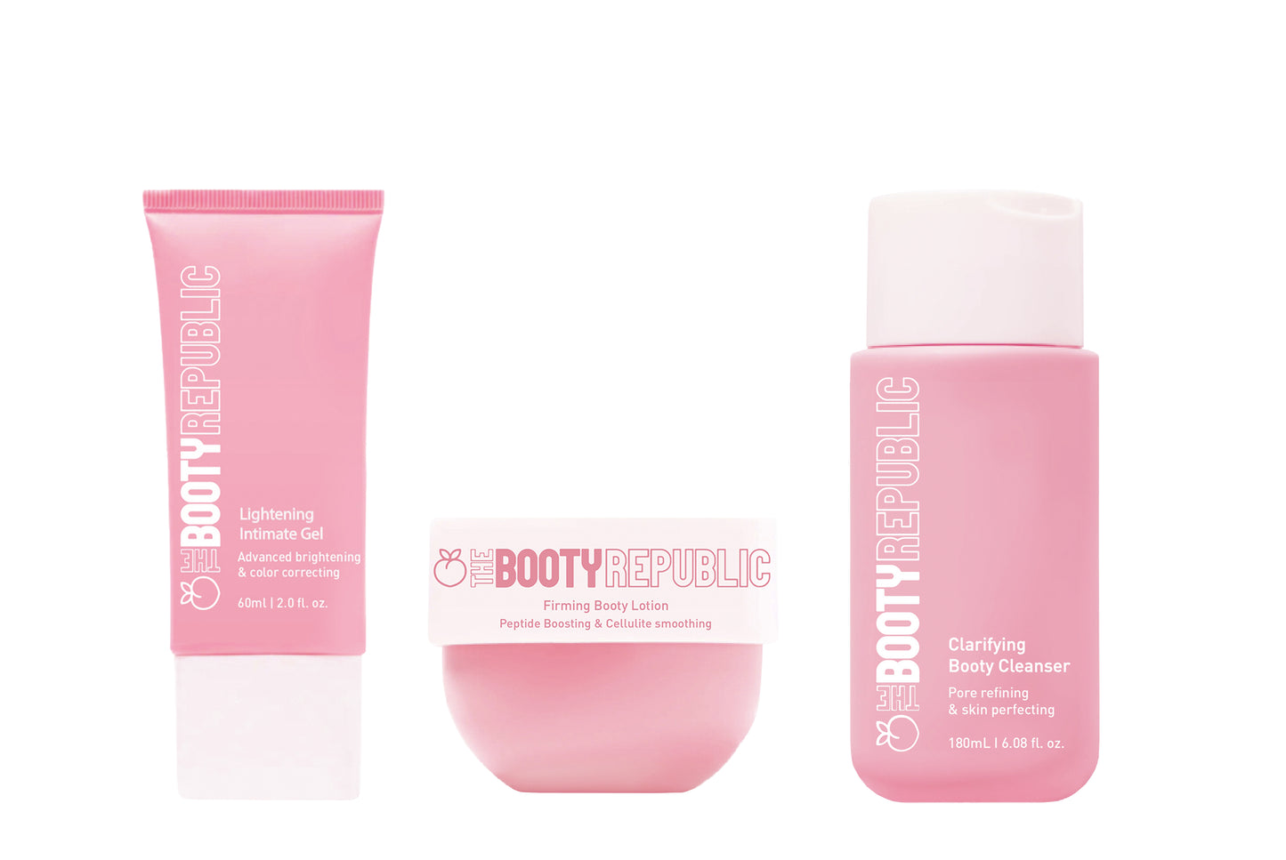 Firming Booty Lotion + Clarifying Booty Cleanser + Lightening Intimate Gel